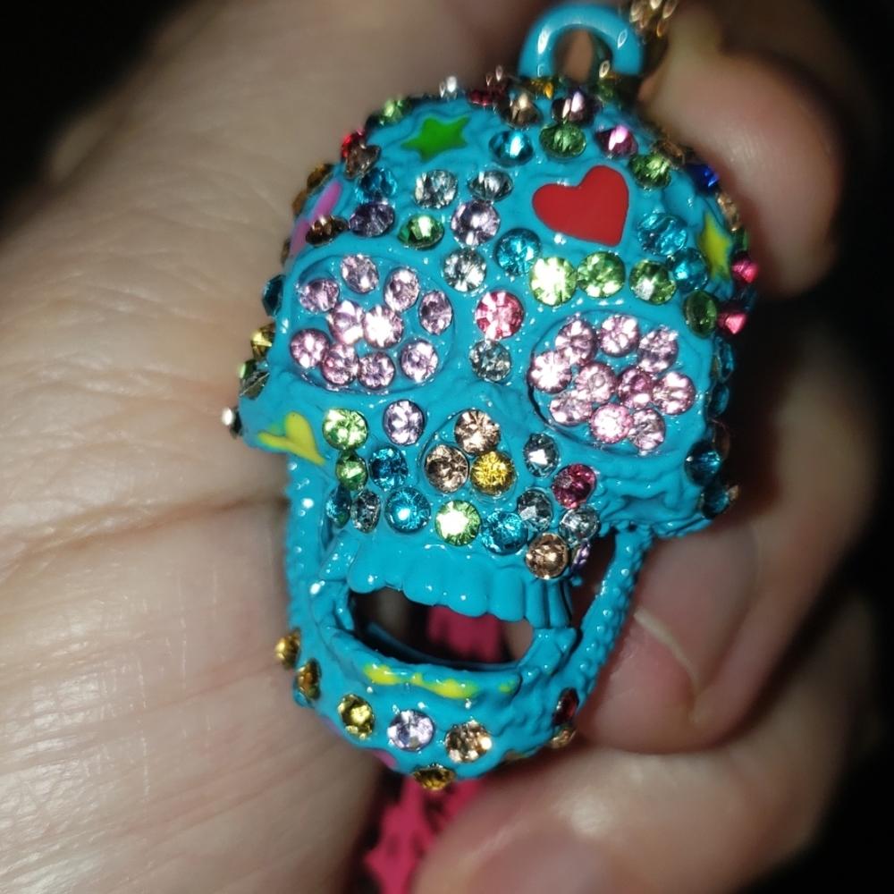 NWT Wild crystal skull necklace by Betsey Johnson